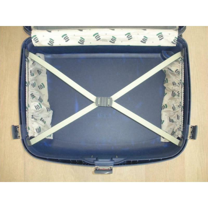 Samsonite valise rigide bleue, très bon état