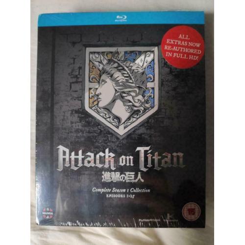 Attack on Titan Seizoen 1 anime manga blu-ray (NIEUW)