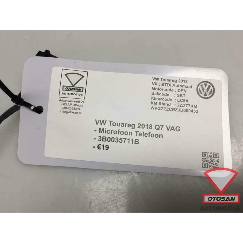 VW Touareg 2018 Q7 VAG Microfoon Telefoon 3B0035711B