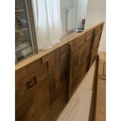 Plateau de table en bois d'orme massif recyclé