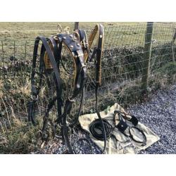ponytuig zwart met bruin onderlegd