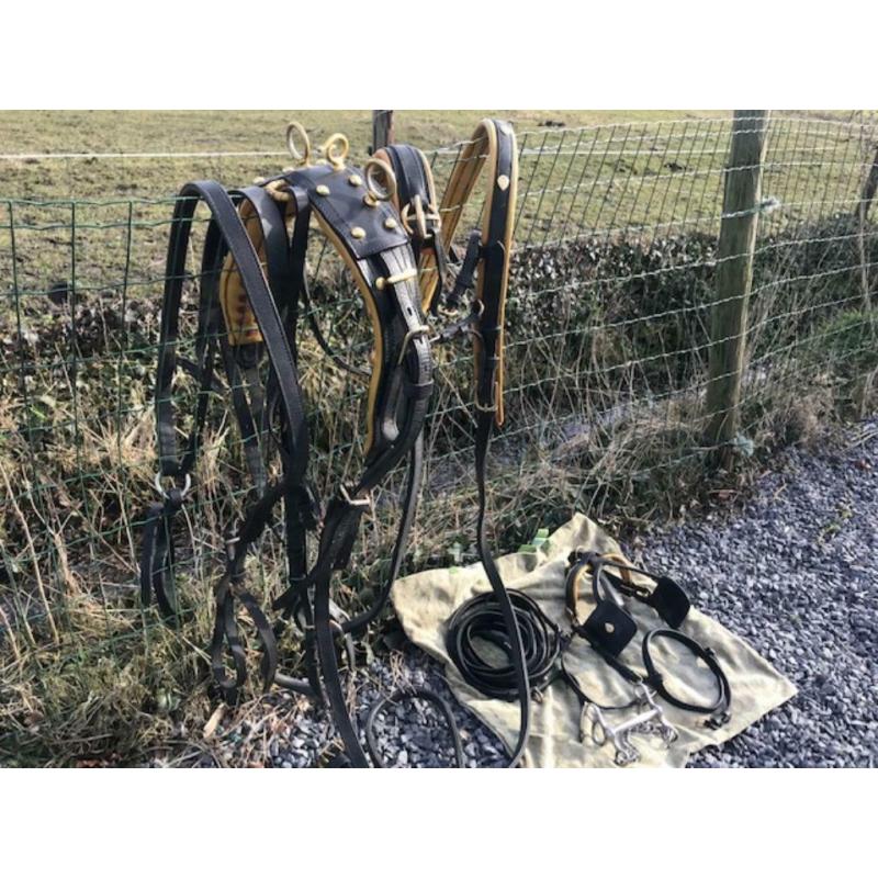 ponytuig zwart met bruin onderlegd