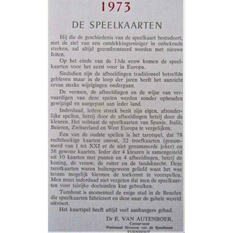 KUNSTBLAD nr. 373- SPEELKAARTEN (SLECHTS 500 VAN GEMAAKT)