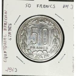 Equatorial Africa : 50 Francs 1963 Congo-Gabon-Tsjaad. KM 3