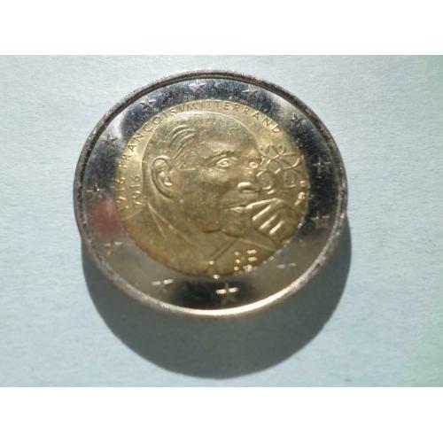 Pièce 2 euro commémorative 2016 France usagée Mitterand.