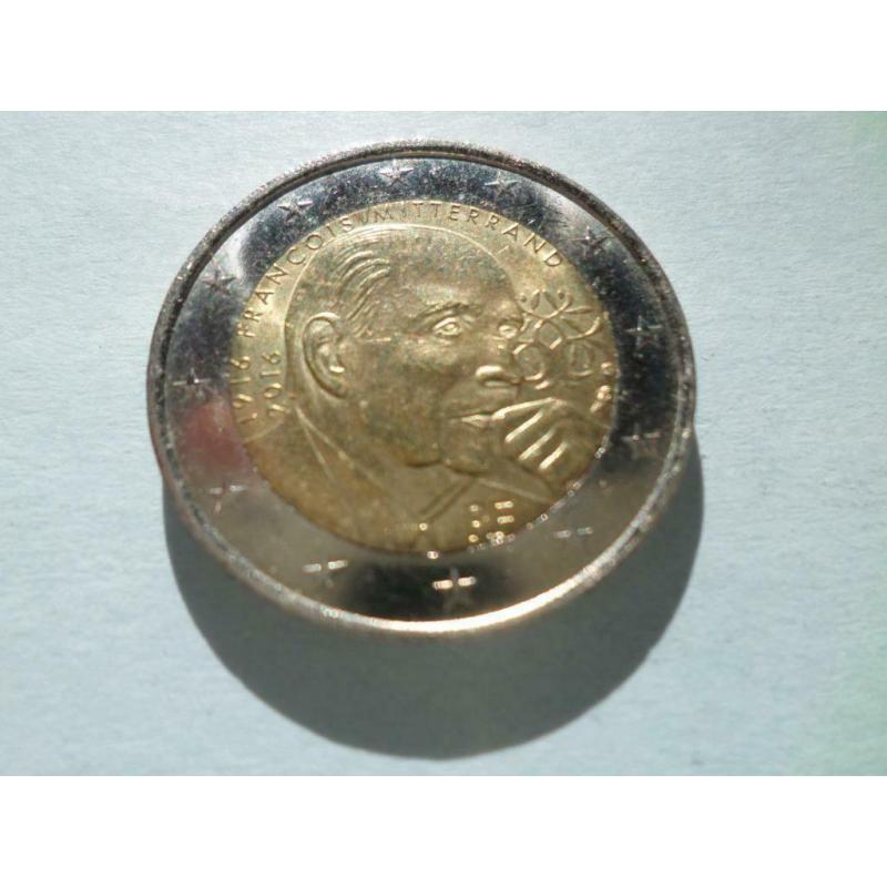 Pièce 2 euro commémorative 2016 France usagée Mitterand.