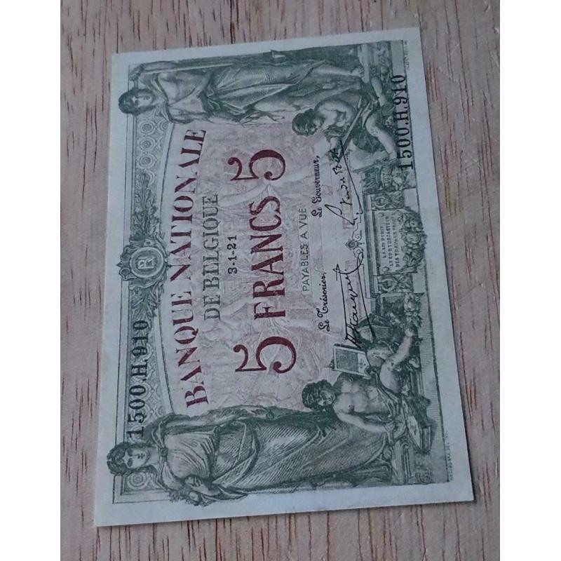 5 Francs 1921 Prachtig +++