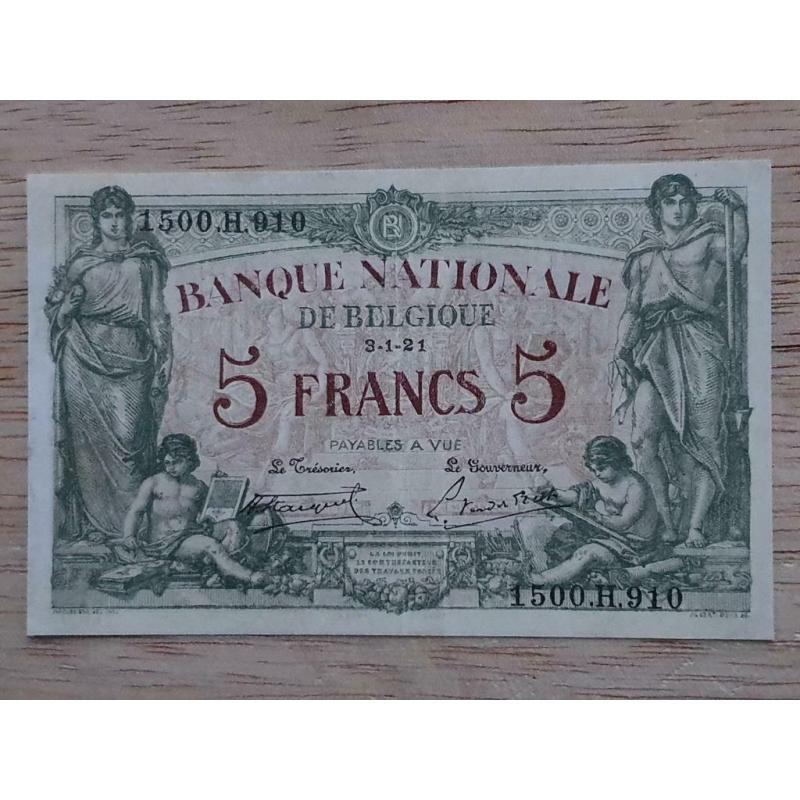 5 Francs 1921 Prachtig +++