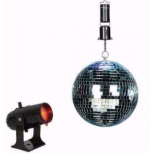 Complete 20 cm spiegelbol met motor en pinspot [223B]
