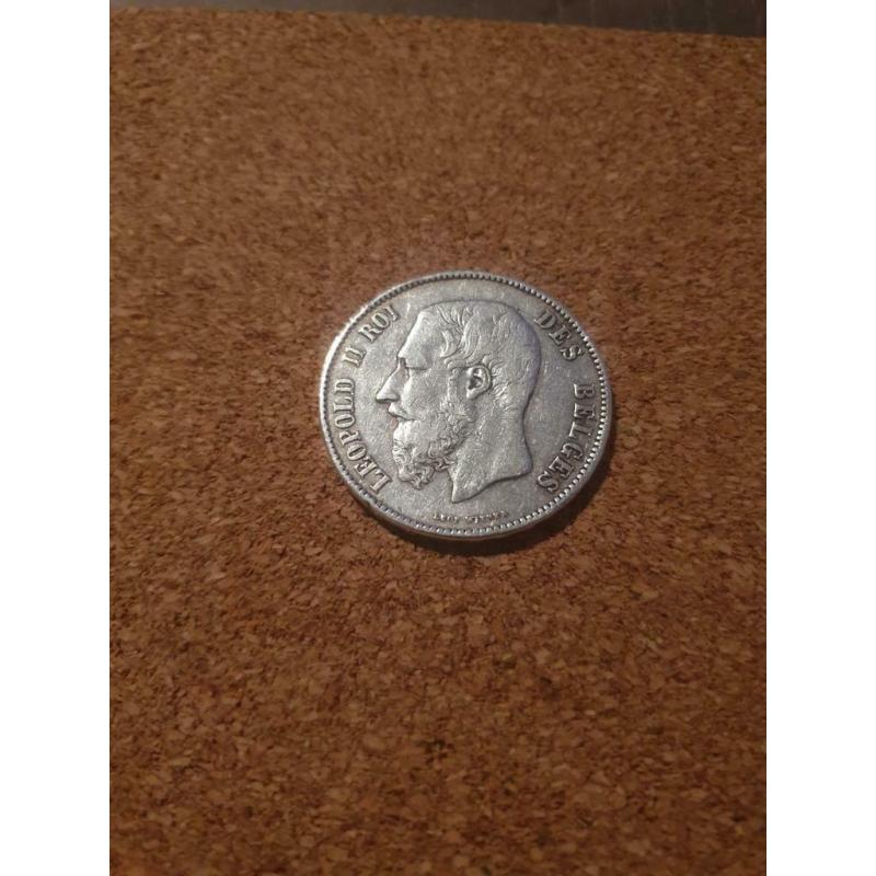 5 Belgische franc van het jaar 1873