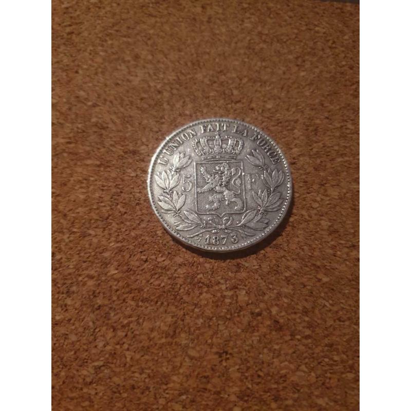 5 Belgische franc van het jaar 1873