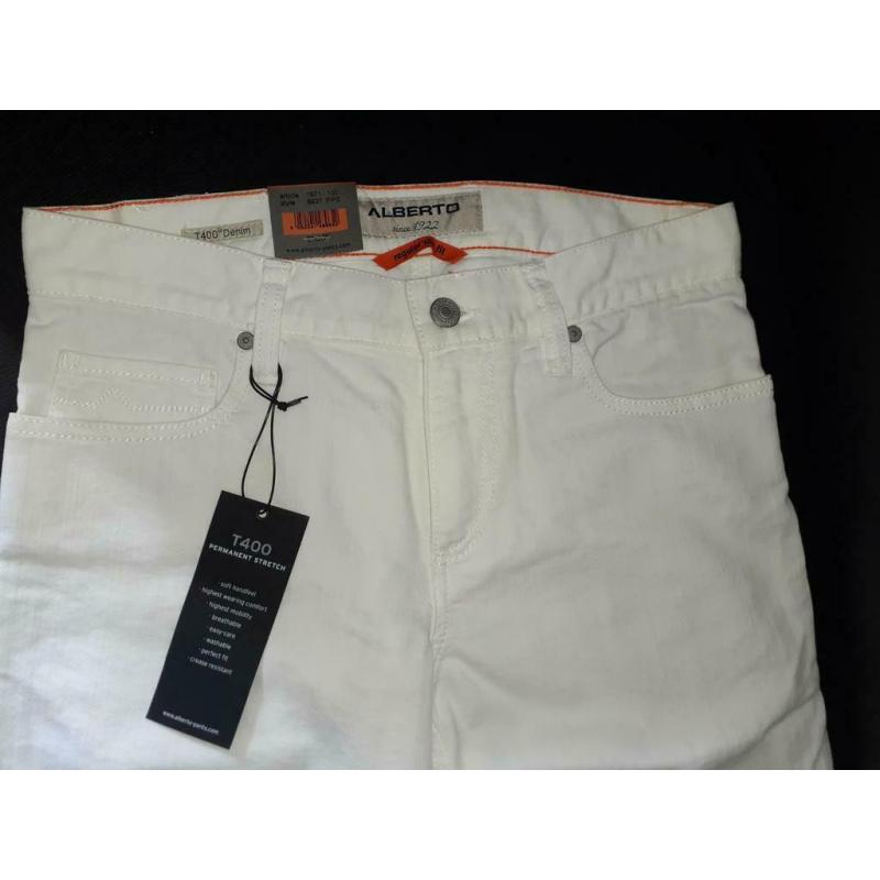 Alberto Jeans Pipe Regular Slim Fit T400 Blanc (4817-1975 -