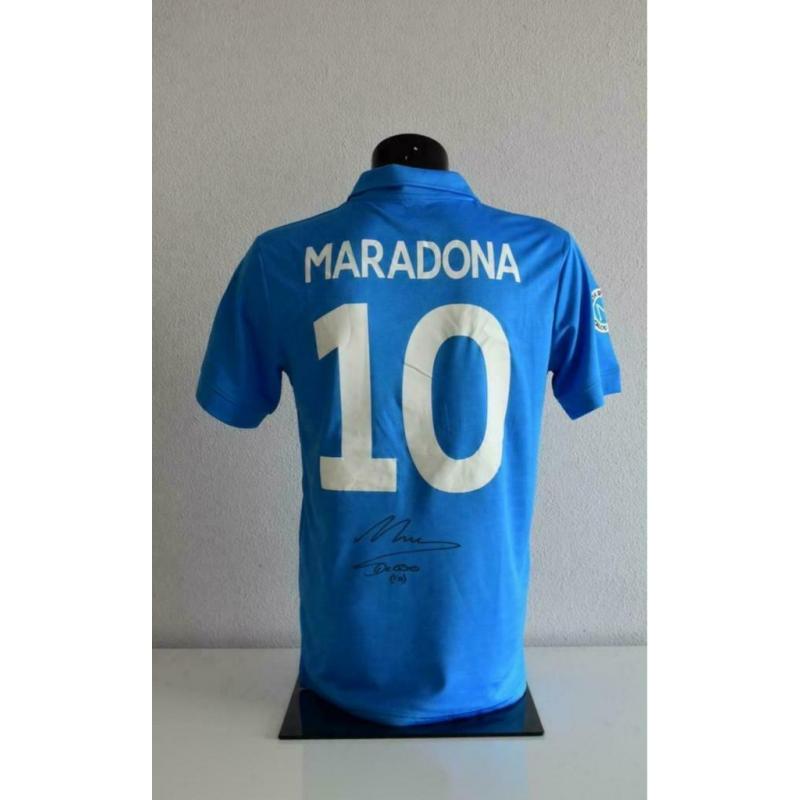 Chemise Napoli unique signée Diego.Maradona met.coa