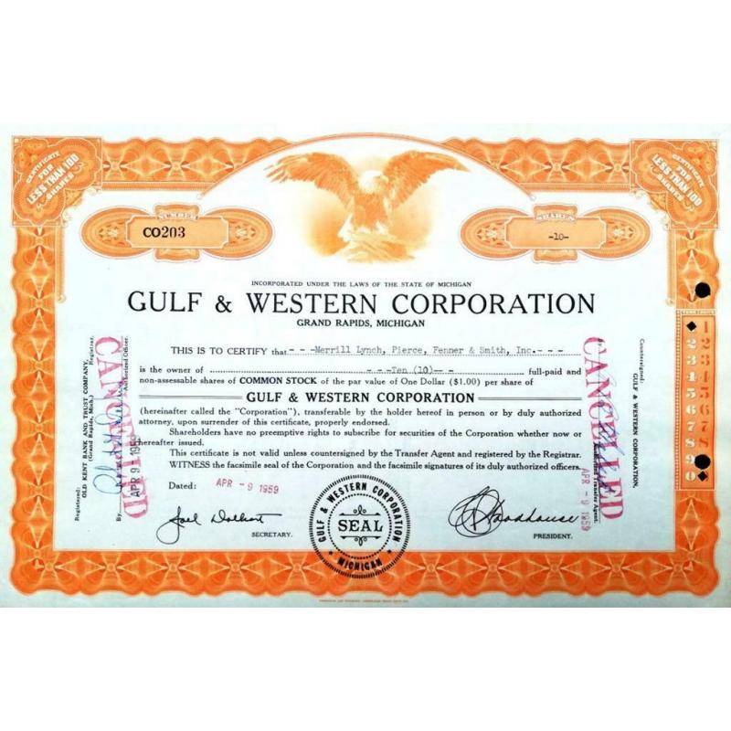 Gulf&Western Corporation (werd Paramount Pictures nu Viacom)