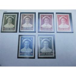 1953 ongestempelde set zegels