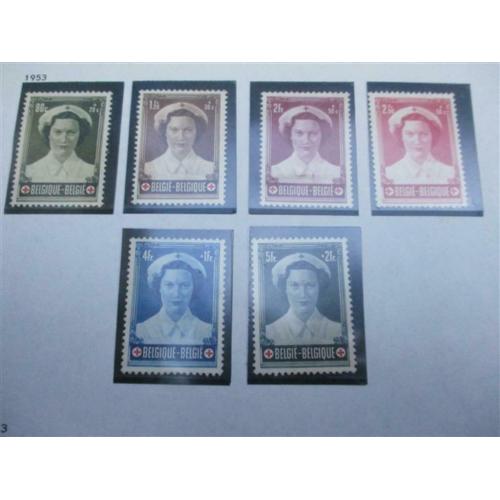 1953 ongestempelde set zegels