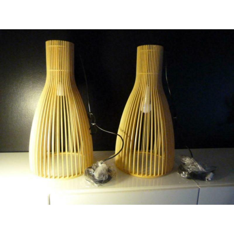Houten design luchters - hanglampen NIEUW
