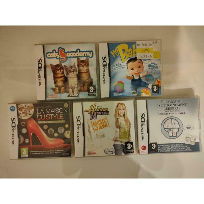 Lot de 5 jeux DS en parfait état